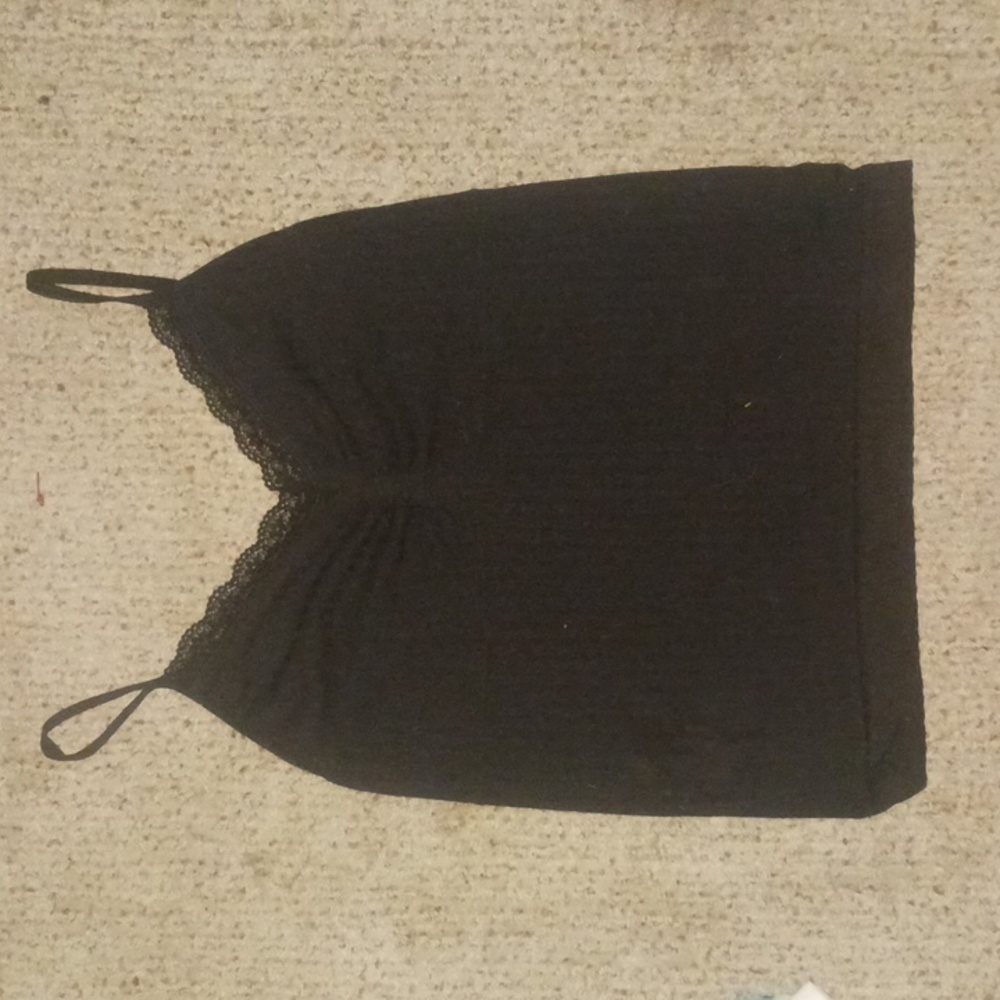 Stretchy Stomach Hugger Black Tank Top
